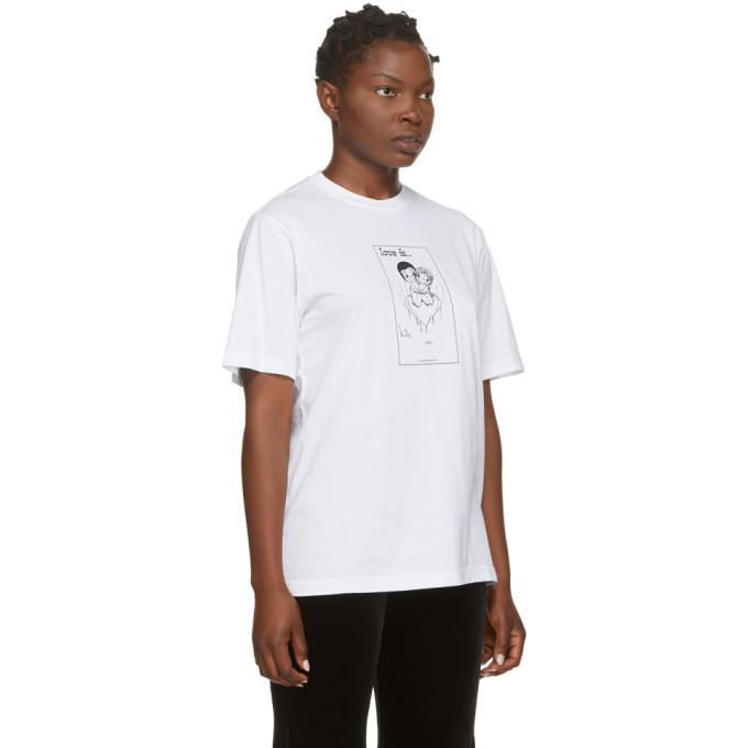 VETEMENTS White Love Is Hot T-Shirt Vetements
