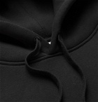 AMI - Logo-Embroidered Cotton-Blend Jersey Hoodie - Black