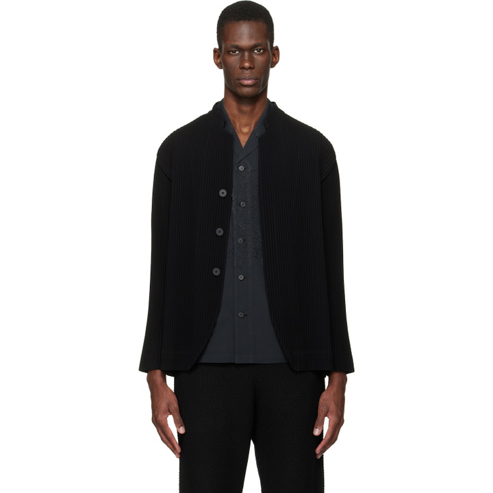 Photo: HOMME PLISSÉ ISSEY MIYAKE Black Tuxedo Pleats Blazer