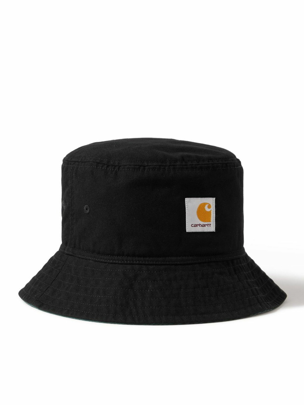 Photo: Carhartt WIP - Heston Logo-Appliquéd Cotton-Canvas Bucket Hat - Black