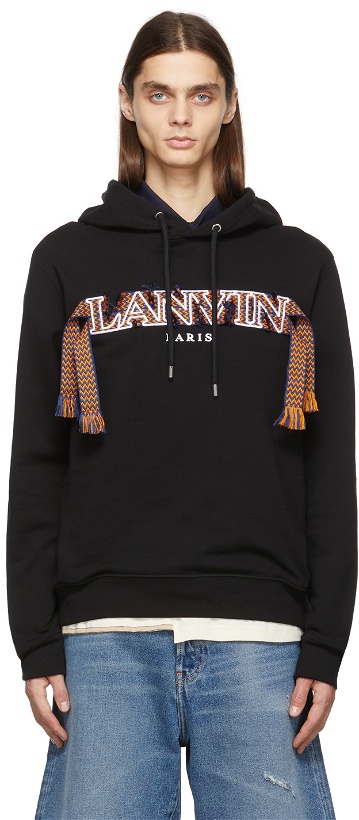 Photo: Lanvin Black Curb Lace Logo Hoodie