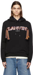 Lanvin Black Curb Lace Logo Hoodie