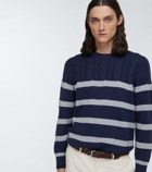 Brunello Cucinelli - Striped cable-knit cotton sweater