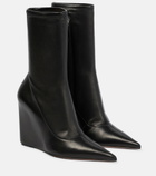 Amina Muaddi - Danielle sock-fit leather ankle boots