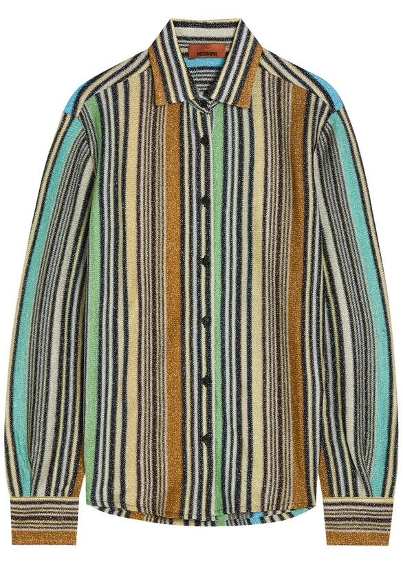Photo: Missoni Striped Metallic-knit Shirt Multicoloured