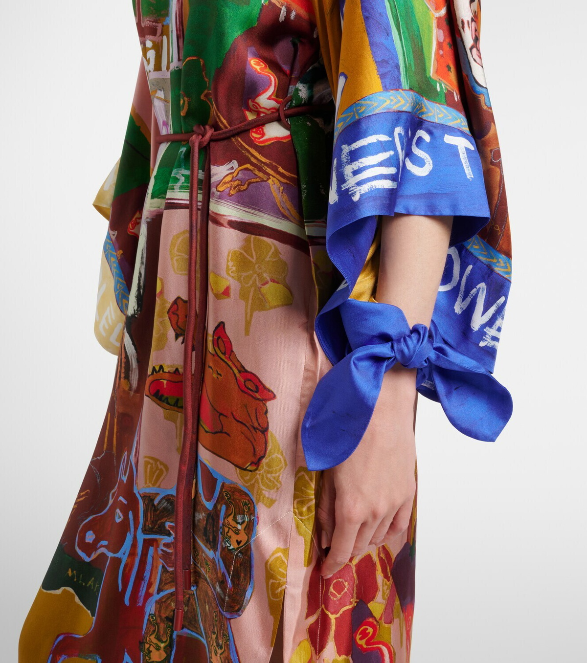 Alémais x MLAK Tangible Love printed silk maxi dress