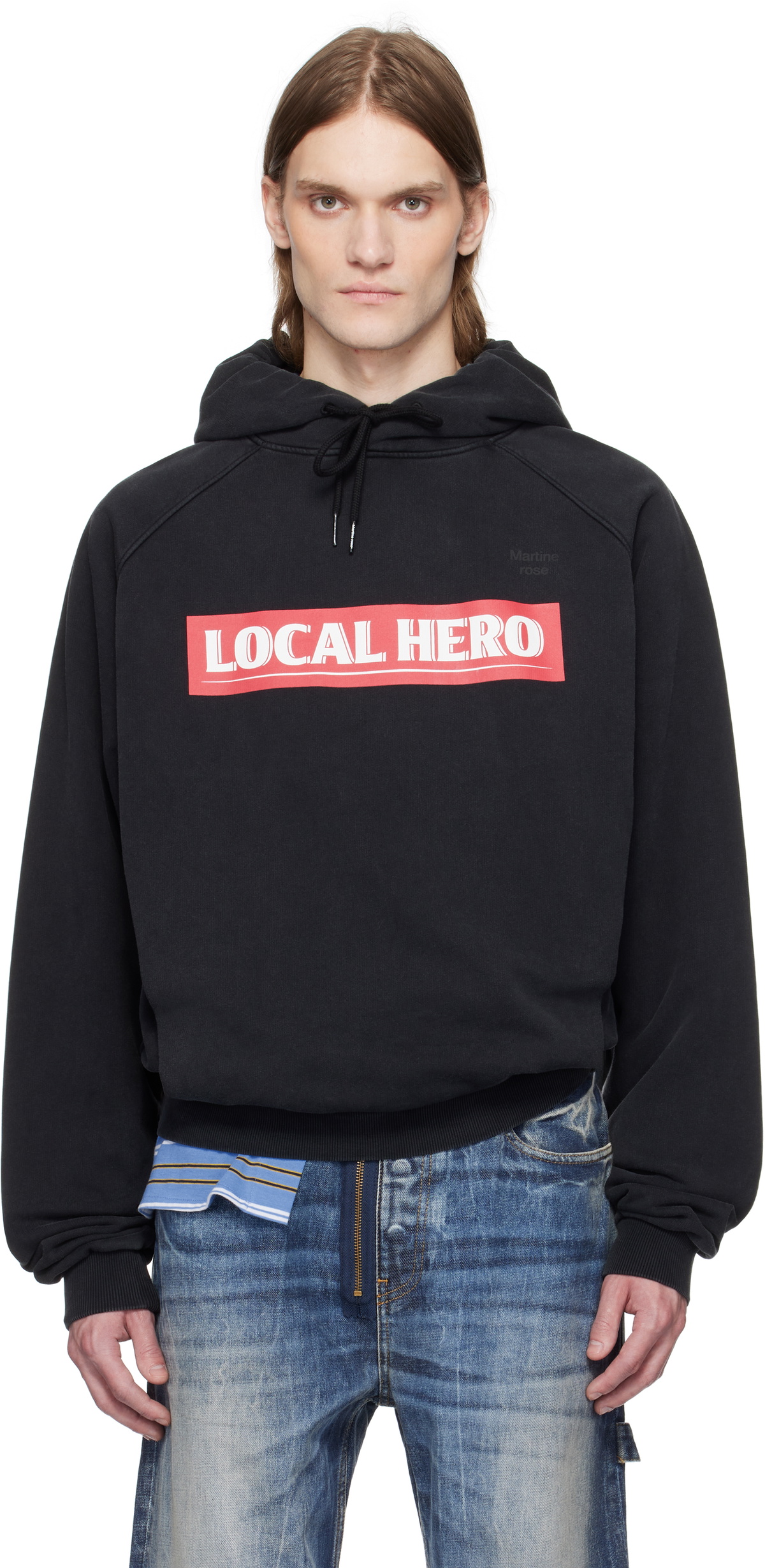 Martine Rose Black Raglan Hoodie