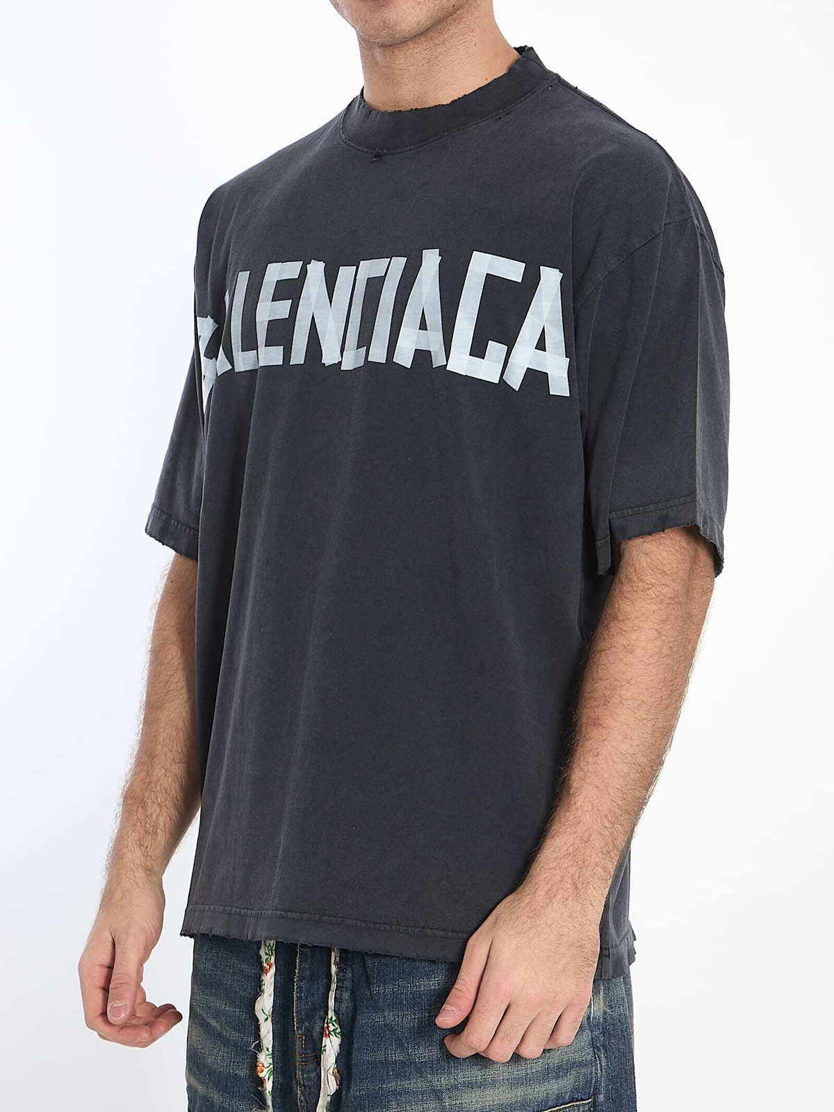 Women's Tape Type T-shirt Dress in Dark Grey | Balenciaga GB