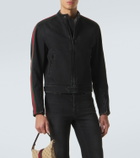 Gucci Web Stripe denim biker jacket
