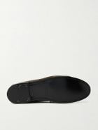 SAINT LAURENT - Le Loafer Monogram Logo-Appliquéd Suede Penny Loafers - Gray