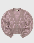 Misbhv M Argyle Knit Cardigan Pink Zippers & Cardigans