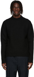 Jil Sander Black Wool Flannel Sweater