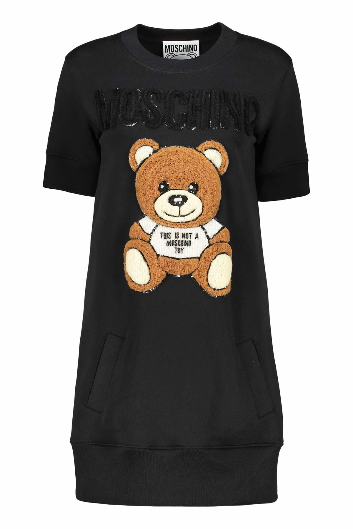 【送料&関税込】Moschino Crepe House Symbols Dress !? Moschino Crepe House Symbols Dress !? Moschino