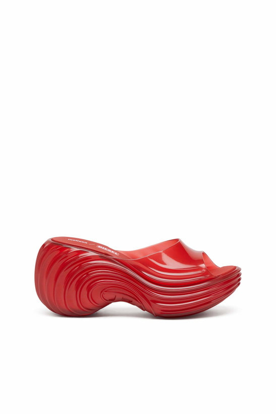 Photo: Diesel Platform mule in Melflex - Sandals Womens in Red