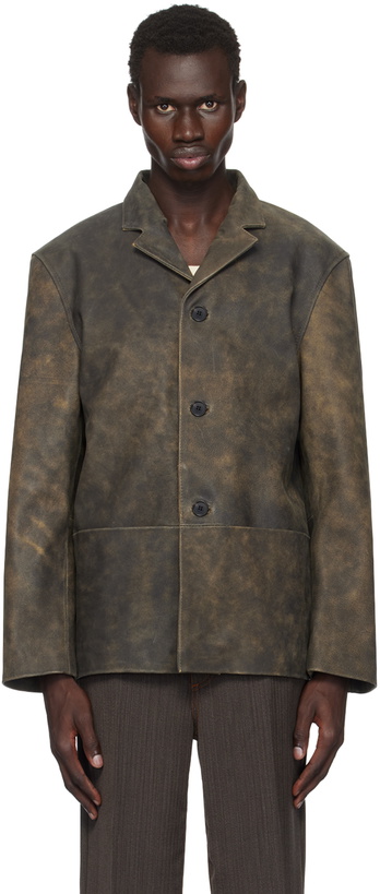 Photo: CMMN SWDN Brown Donny Leather Jacket