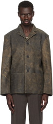 CMMN SWDN Brown Donny Leather Jacket