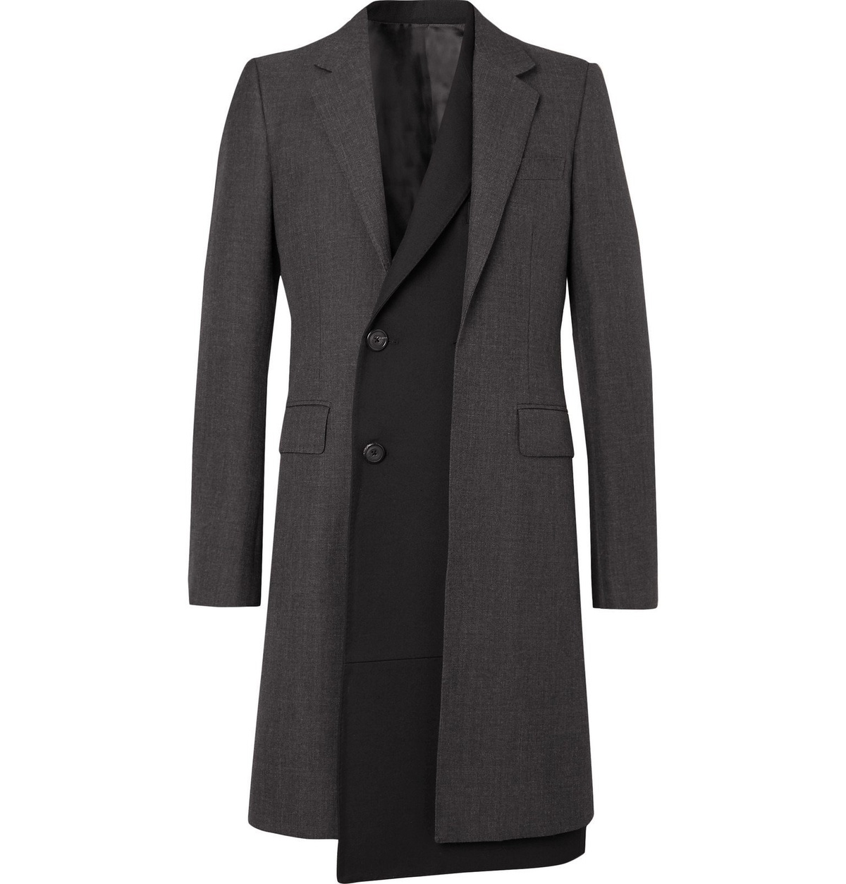 Alexander McQueen layered single-breasted coat - Black