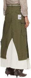 Maison MIHARA YASUHIRO Khaki Cargo Pants Pasted Midi Skirt