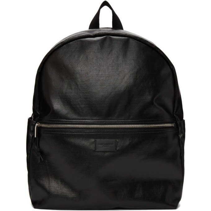 Photo: Saint Laurent Black Coated Canvas Nuxx Backpack