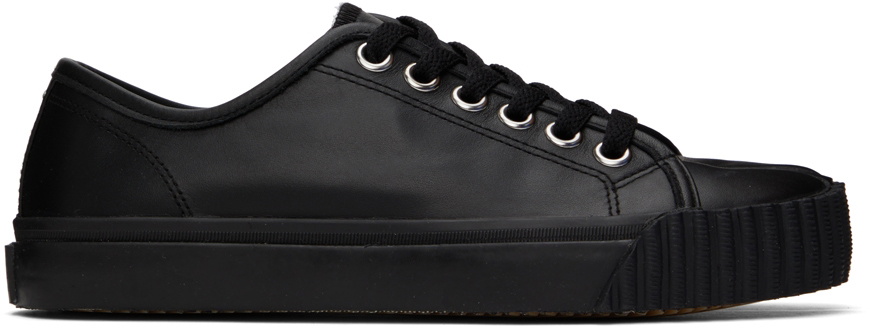 Maison Margiela Black Leather Tabi Low-Top Sneakers