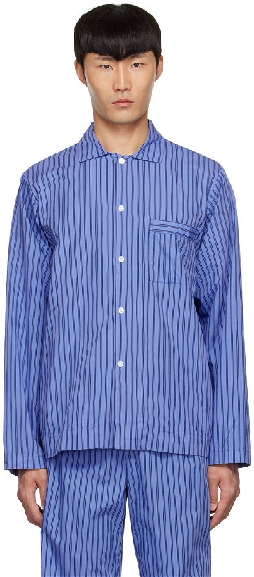 Photo: Tekla Blue & Black Organic Cotton Pyjama Shirt
