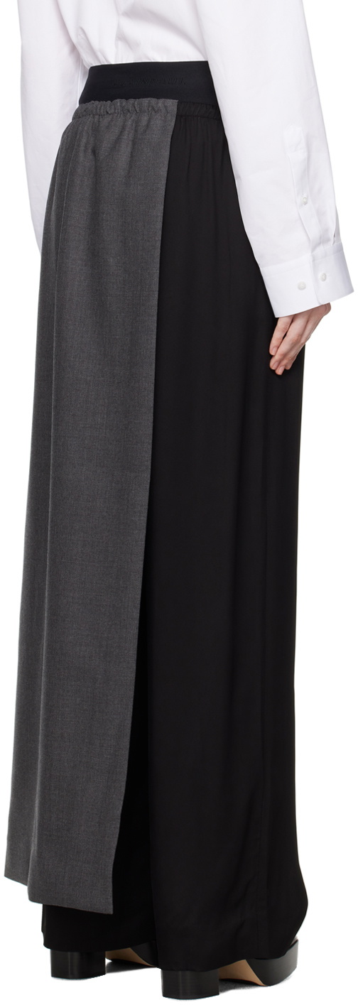 ALAINPAUL Black & Gray Half Tailored Trousers