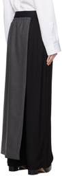ALAINPAUL Black & Gray Half Tailored Trousers