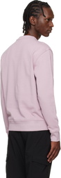 BOSS Purple Cotton Terry Contrast Logo Relaxed-Fit Sweatshirt