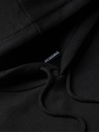 Jacquemus - Embroidered Organic Cotton-Jersey Hoodie - Black