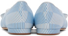 Manolo Blahnik Blue & White Maysale Ballerina Flats