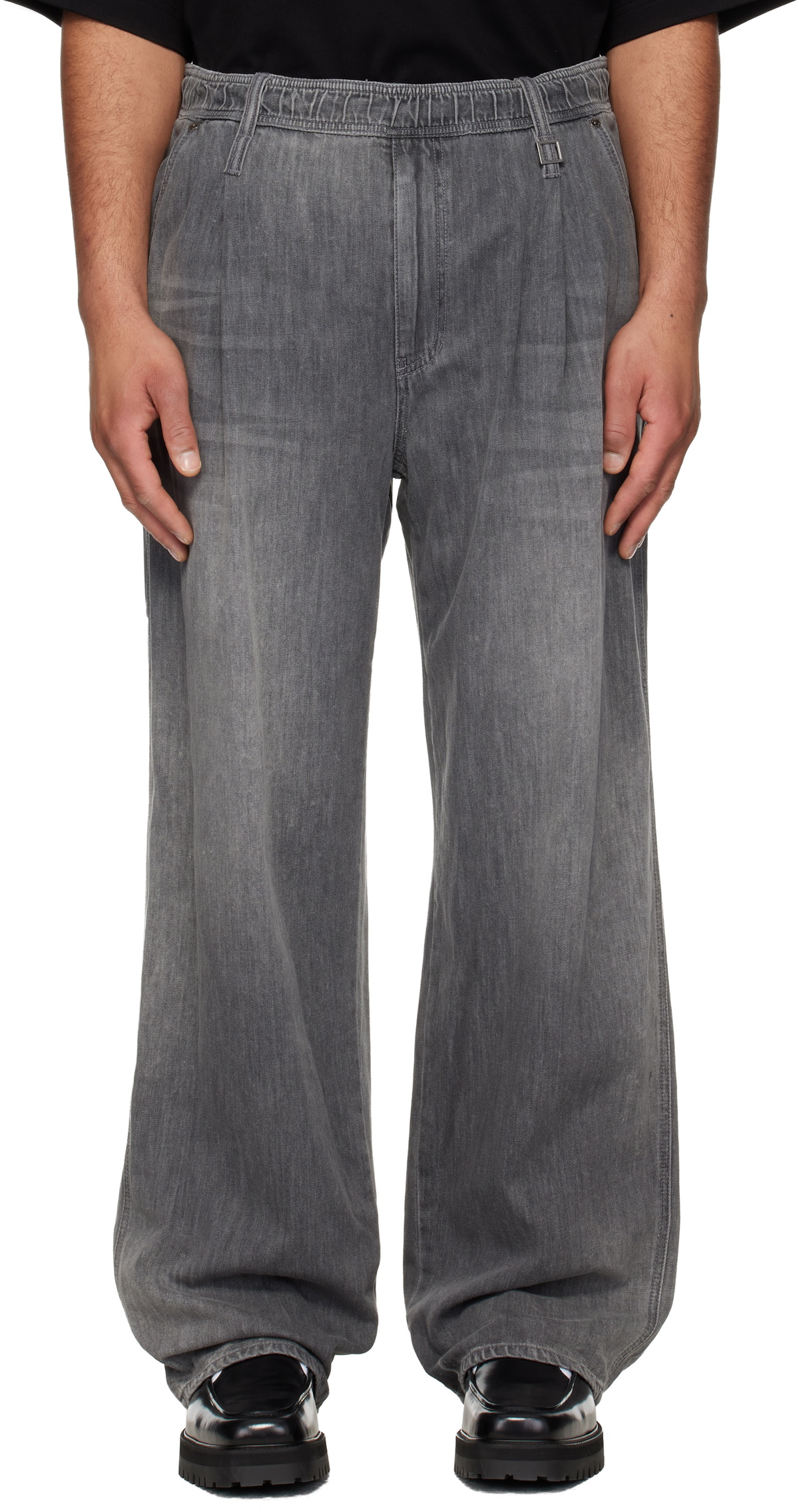 WOOYOUNGMI Black Lightweight Banding Jeans