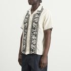 Portuguese Flannel Men's Cross Stitch Vacation Shirt in Ecru