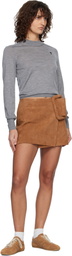AMI Paris Gray Wool Crewneck Ami de Coeur Sweater