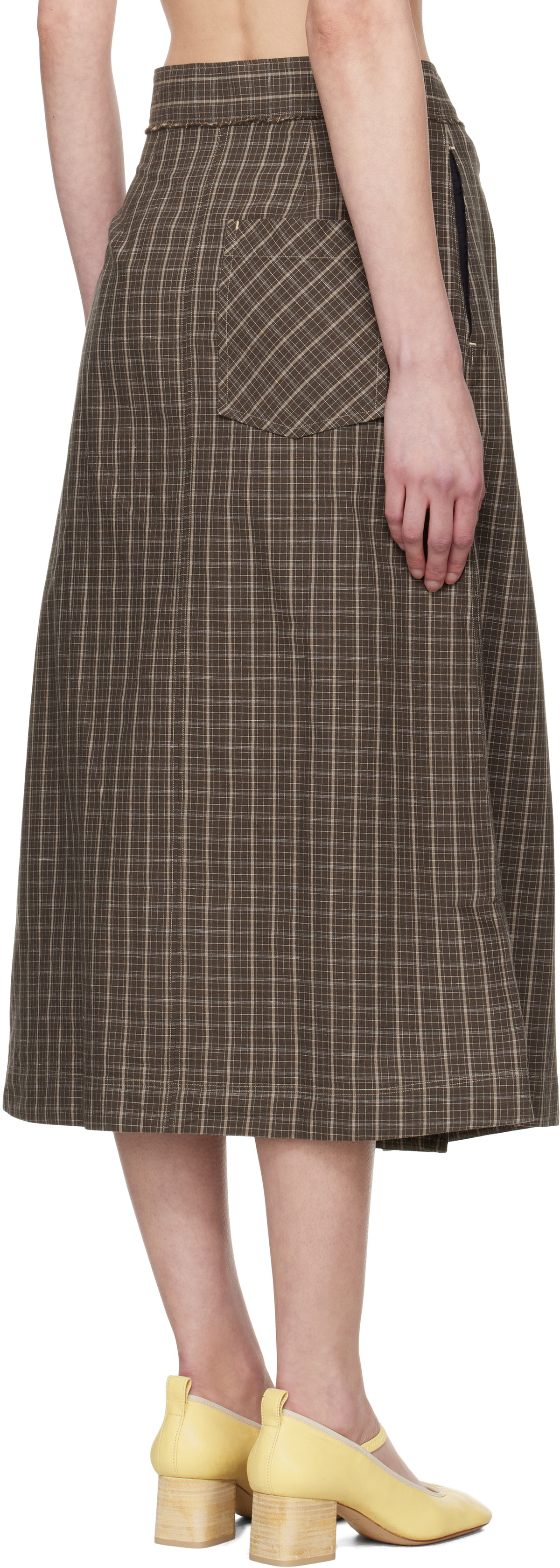 mfpen Brown Classic Wrap Midi Skirt
