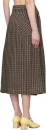 mfpen Brown Classic Wrap Midi Skirt