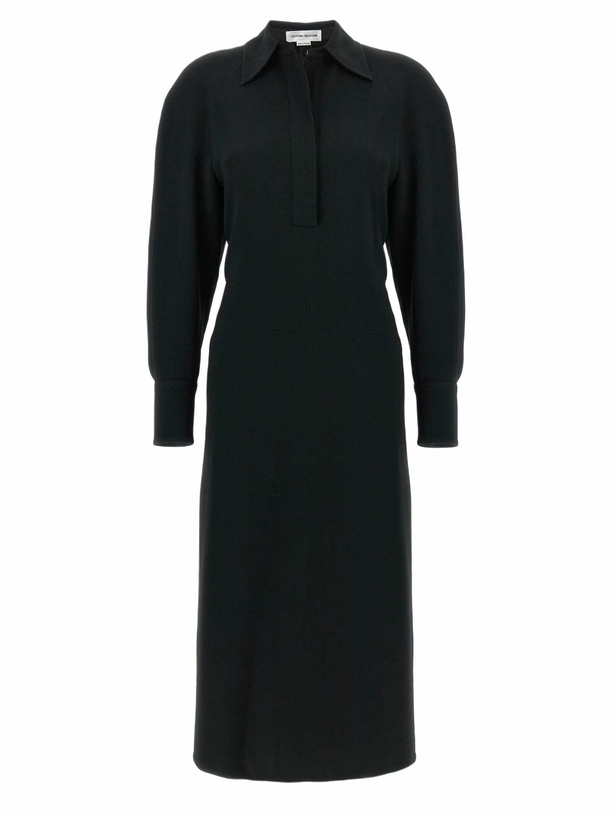 オールインワン・サロペット Victoria Beckham Long Sleeve Polo Collar Midi' Dress Long Sleeve Polo Collar Midi Dress In Tomato Red – Victoria