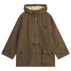 Universal Works Men's British Waxed Cotton Boston Parka Jacket in Brown