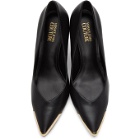 Versace Jeans Couture Black and Gold Tip Pumps