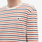 Wood Wood Men's Long Sleeve Mel Circle Logo T-Shirt in Off-White Stripes