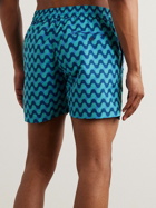 Frescobol Carioca - Straight-Leg Short-Length Printed Swim Shorts - Blue