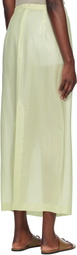 AURALEE Green Foil Printed Silk Lawn Maxi Skirt
