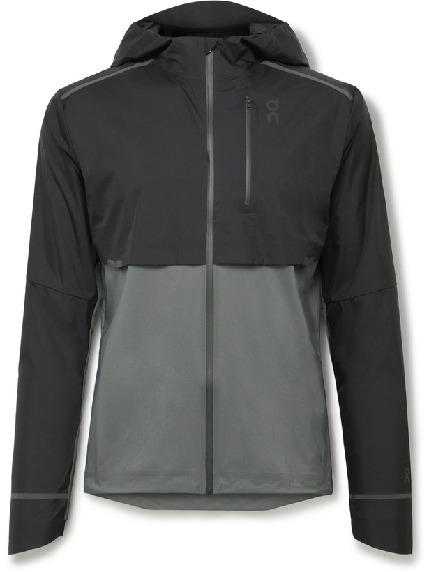 Photo: ON - Weather Colour-Block Micro-Ripstop Hooded Jacket - Black