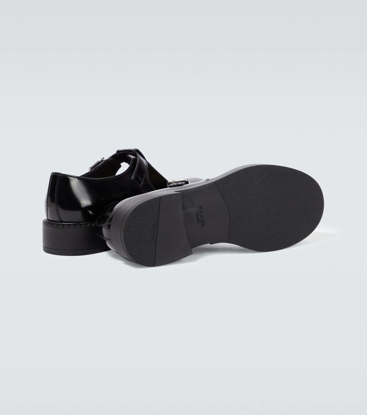 Prada Leather T-Strap Mary Jane shoes