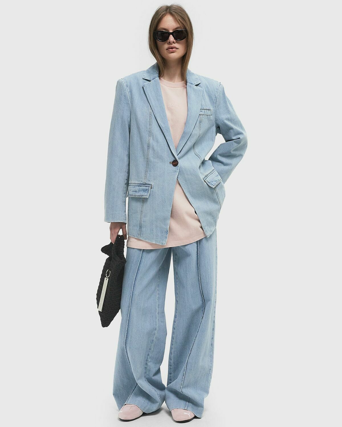 Gestuz VELLAGZ HW WIDE PANTS Blue Womens Casual Pant