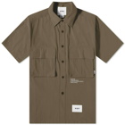 WTAPS Men's Short Sleeve Exp Shirt in Olive Drab