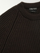 TOM FORD - Ribbed Cashmere Mock-Neck Sweater - Brown