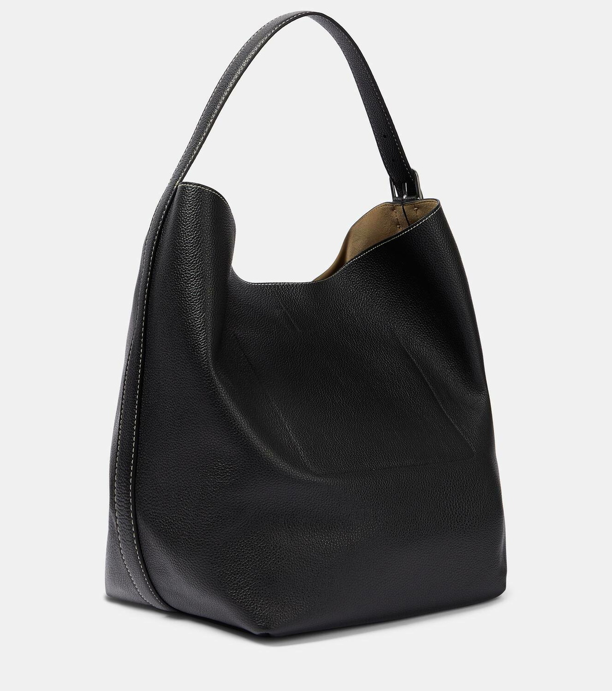 ★国内発送★【TOTEME】Belted grained-leather トートバッグ Belted grained-leather tote black – TOTEME