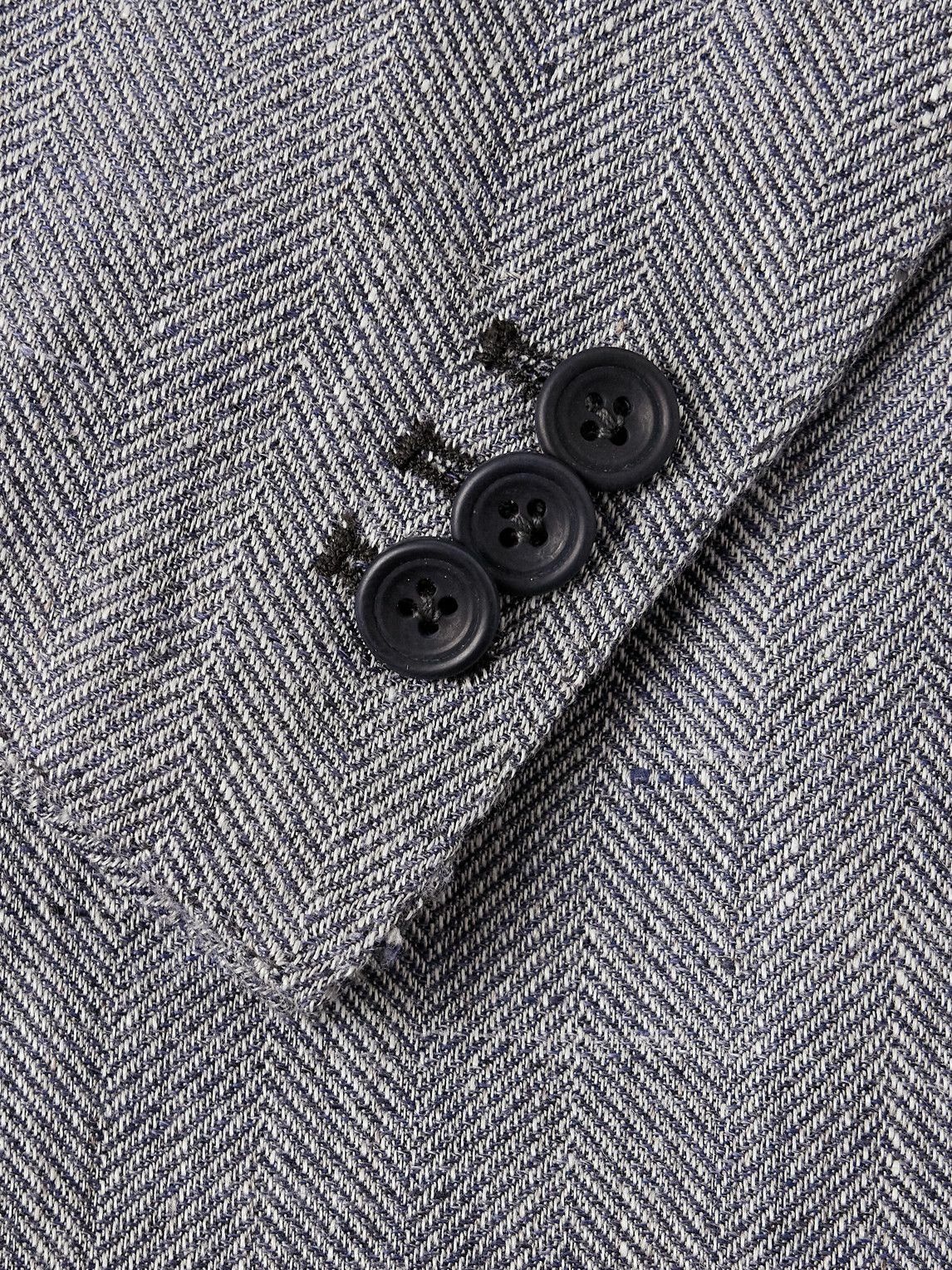 J. Mueser - Waverly Herringbone Linen and Wool-Blend Blazer - Blue