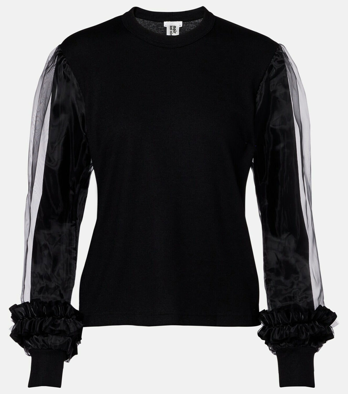 Noir Kei Ninomiya Tulle-trimmed wool sweater