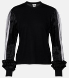 Noir Kei Ninomiya Tulle-trimmed wool sweater